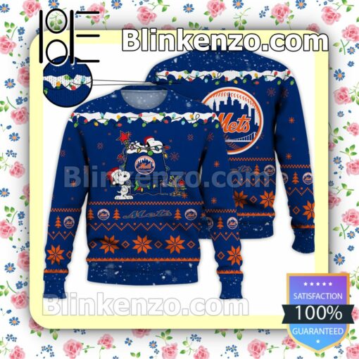 New York Mets Snoopy Christmas MLB Sweatshirts