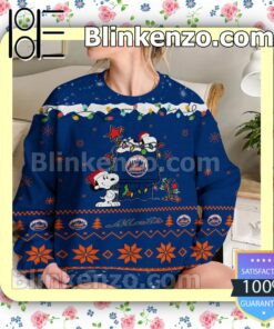 New York Mets Snoopy Christmas MLB Sweatshirts b