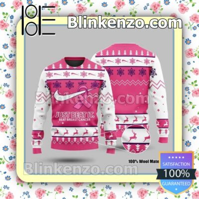 Nike Just Beat It Beat Breast Cancer Holiday Christmas Sweatshirts
