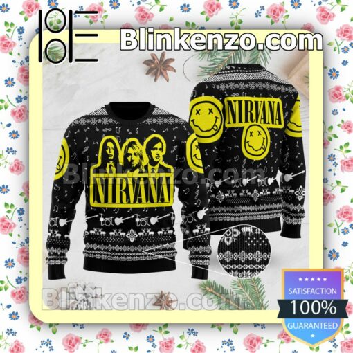 Nirvana Band Rock Band Poster Holiday Christmas Sweatshirts