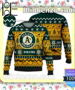 Oakland Athletics MLB Ugly Sweater Christmas Funny