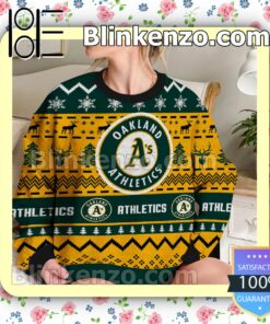 Oakland Athletics MLB Ugly Sweater Christmas Funny b