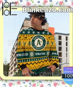 Oakland Athletics MLB Ugly Sweater Christmas Funny c