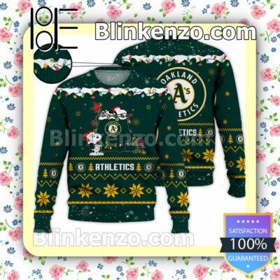 Oakland Athletics Snoopy Christmas MLB Sweatshirts