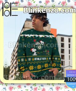 Oakland Athletics Snoopy Christmas MLB Sweatshirts c
