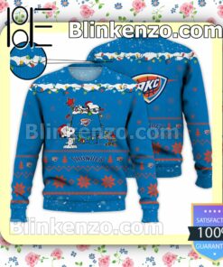 Oklahoma City Thunder Snoopy Christmas NBA Sweatshirts