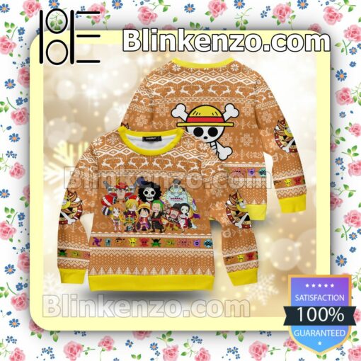 One Piece Characters & Mugiwara Pirate Logo Christmas Jumpers