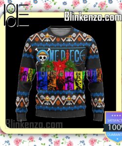 One Piece Characters Xmas Manga Anime Knitted Christmas Jumper