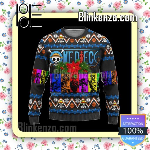 One Piece Characters Xmas Manga Anime Knitted Christmas Jumper