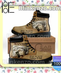 One Piece Law Wanted Timberland Boots Men