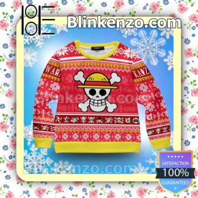 One Piece Pirate Skull Snowflake Christmas Jumpers