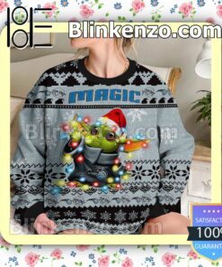 Orlando Magic Yoda The Mandalorian Christmas Lights NBA Sweatshirts b