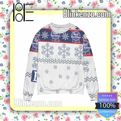 Pabst Blue Ribbon Snowflake Christmas Jumpers