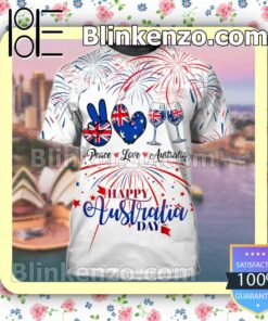 Peace Love Australia Happy Australia Day Hoodie Jacket Sweatshirts a