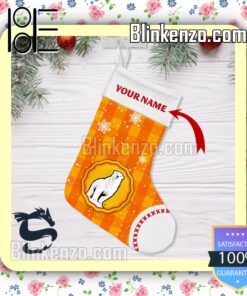 Personalised Orange Bundaberg Rum Snowy Xmas Faux Fur Stockings