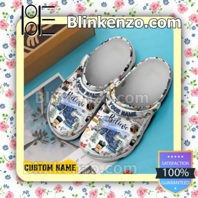 Personalized Believe Train Christmas Xmas Crocs a