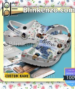 Personalized Believe Train Christmas Xmas Crocs b