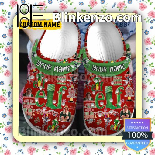 Personalized Elf Christmas Xmas Crocs a