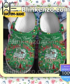 Personalized Small Town Christmas Xmas Crocs b