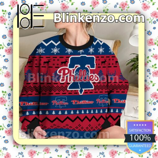 Philadelphia Phillies MLB Ugly Sweater Christmas Funny b