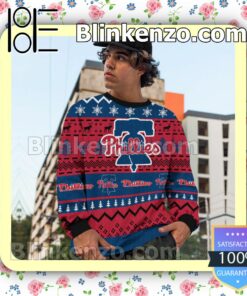 Philadelphia Phillies MLB Ugly Sweater Christmas Funny c