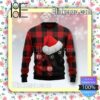 Plaid Pattern Black Cat Knitted Christmas Jumper