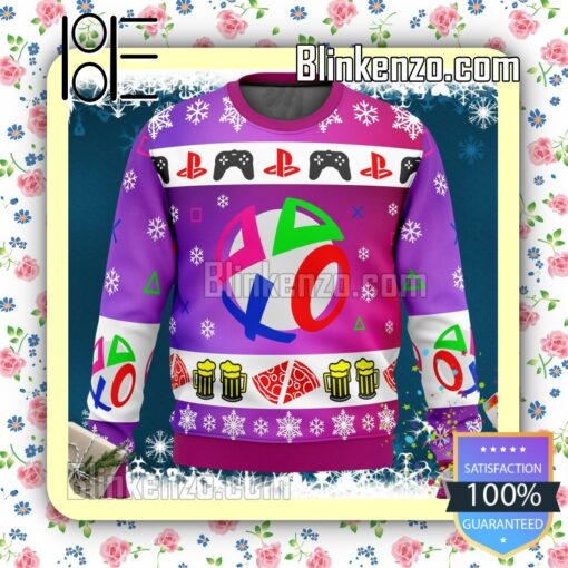 Playstation Neon Knitted Christmas Jumper