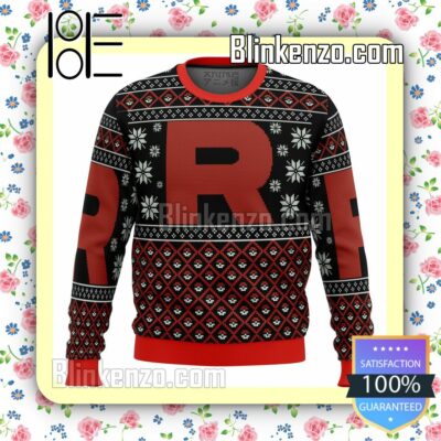 Pokemon Team Rocket Logo Manga Anime Christmas Jumper