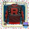 Pokemon Team Rocket Red Black Knitted Christmas Jumper