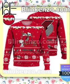 Portland Trail Blazers Snoopy Christmas NBA Sweatshirts