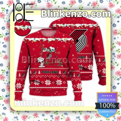 Portland Trail Blazers Snoopy Christmas NBA Sweatshirts