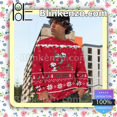 Portland Trail Blazers Snoopy Christmas NBA Sweatshirts c