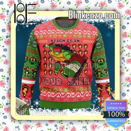 Raphael Rise Of The Teenage Mutant Ninja Turtles Knitted Christmas Jumper