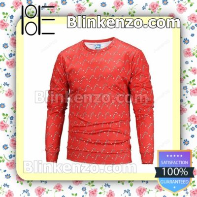 Red Striped Candy Pattern Icon Knitted Christmas Jumper