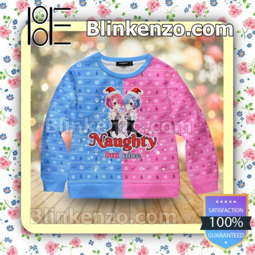 Rem Ram Re Zero Naughty But Nice Christmas Jumpers