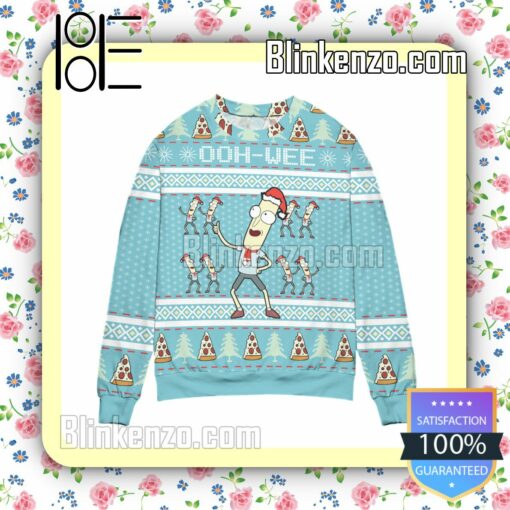 Rick And Morty Mr. Poopybutthole Ooh Wee Snowflake Christmas Jumpers