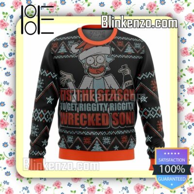 Rick And Morty Tis The Season - Orange Christmas Jumper