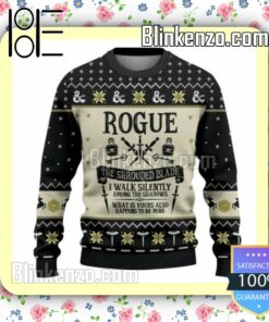 Rogue The Shrouded Blade Black DnD Christmas Sweatshirts