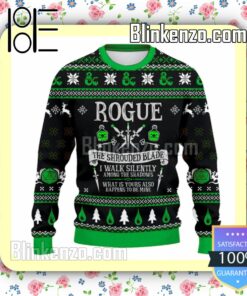Rogue The Shrouded Blade Green DnD Christmas Sweatshirts