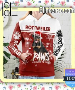 Rottweiler Santa Paws Is Coming To Town Christmas Hoodie Jacket b