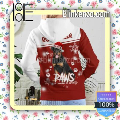 Rottweiler Santa Paws Is Coming To Town Christmas Hoodie Jacket c