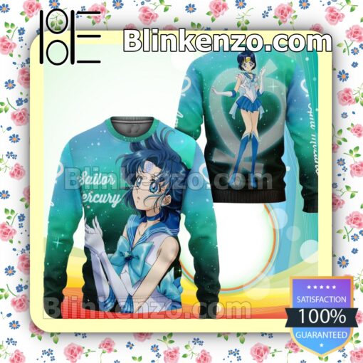 Sailor Mercury Ami Mizuno Sailor Moon Anime Holiday Christmas Sweatshirts