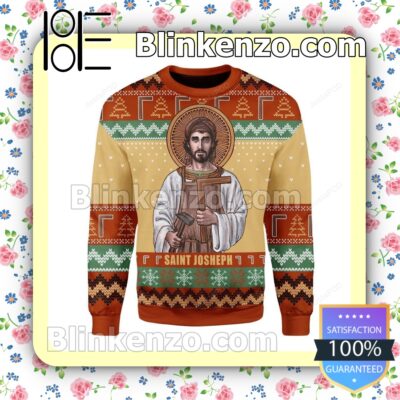 Saint Joseph The Worker Holiday Christmas Sweatshirts