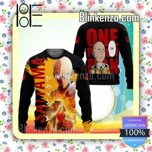 Saitama One Punch Man Anime Funny And Cool Knitted Christmas Jumper