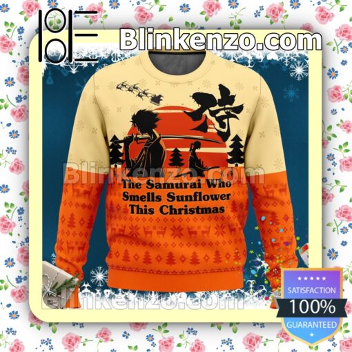 Samurai Champloo The Samurai Who Smells Sunflower This Christmas Holiday Christmas Sweatshirts