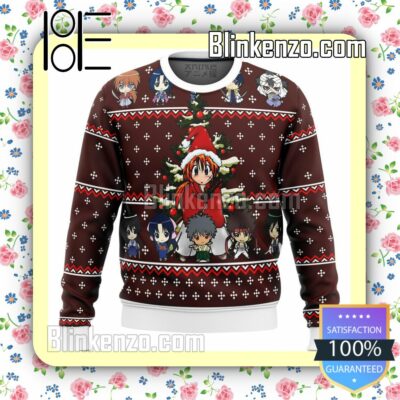 Samurai X Chibi Characters Anime Premium Knitted Christmas Jumper