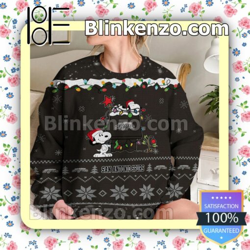 San Antonio Spurs Snoopy Christmas NBA Sweatshirts b