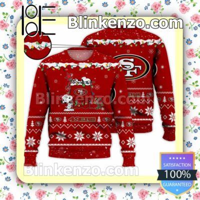 San Francisco 49ers Snoopy Christmas NFL Sweatshirts