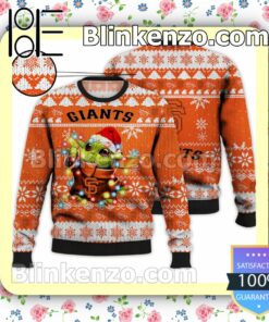 San Francisco Giants Yoda The Mandalorian Christmas Lights MLB Sweatshirts