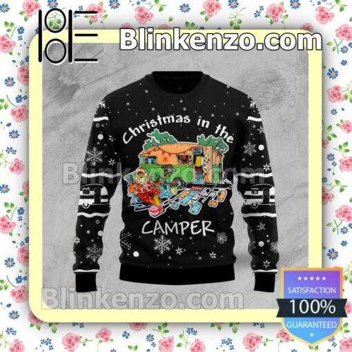 Santa Camping Knitted Christmas Jumper
